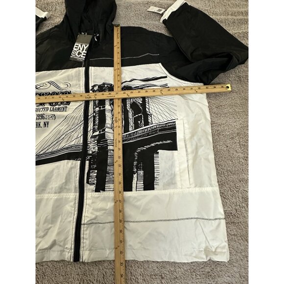 Enyce Jacket Men’s Windbreaker Y2K Zip Up White Black Skater Bridge 4X New - Picture 6 of 14